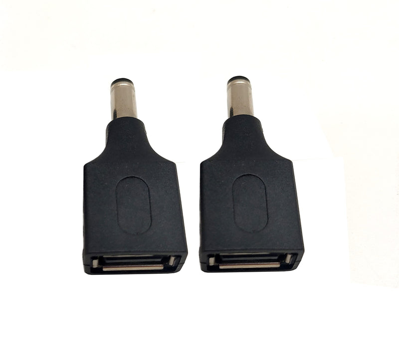  [AUSTRALIA] - USB to DC Power Adapter, Traodin USB A 2.0 Female to DC 5.5x2.1mm Male 5V Connector Power Charging Adapter for USB A Charging Device and for Laptop PC (2Pcs) (USB F/5.52.1 M)