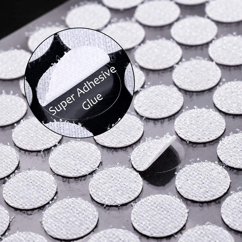  [AUSTRALIA] - 1008pcs 2/5" 10mm Diameter Sticky Back Coins Hook and Loop Self Adhesive Dots Tapes White 1008