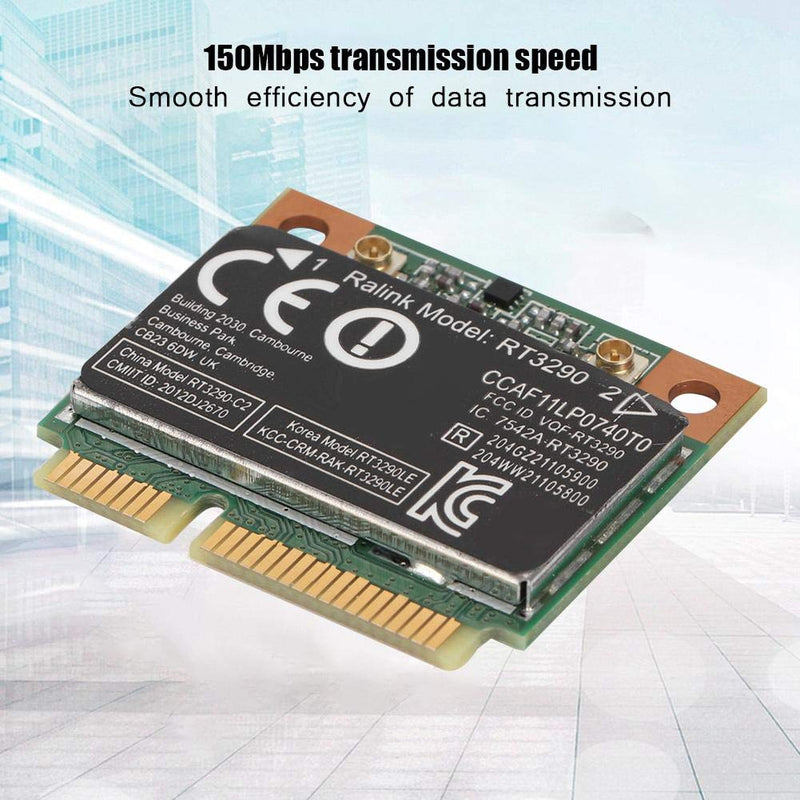  [AUSTRALIA] - Wireless Network Card, RT3290 Mini PCI E Port WiFi Wireless Network Card, 150Mbps High Speed PCI E Bluetooth Network Card