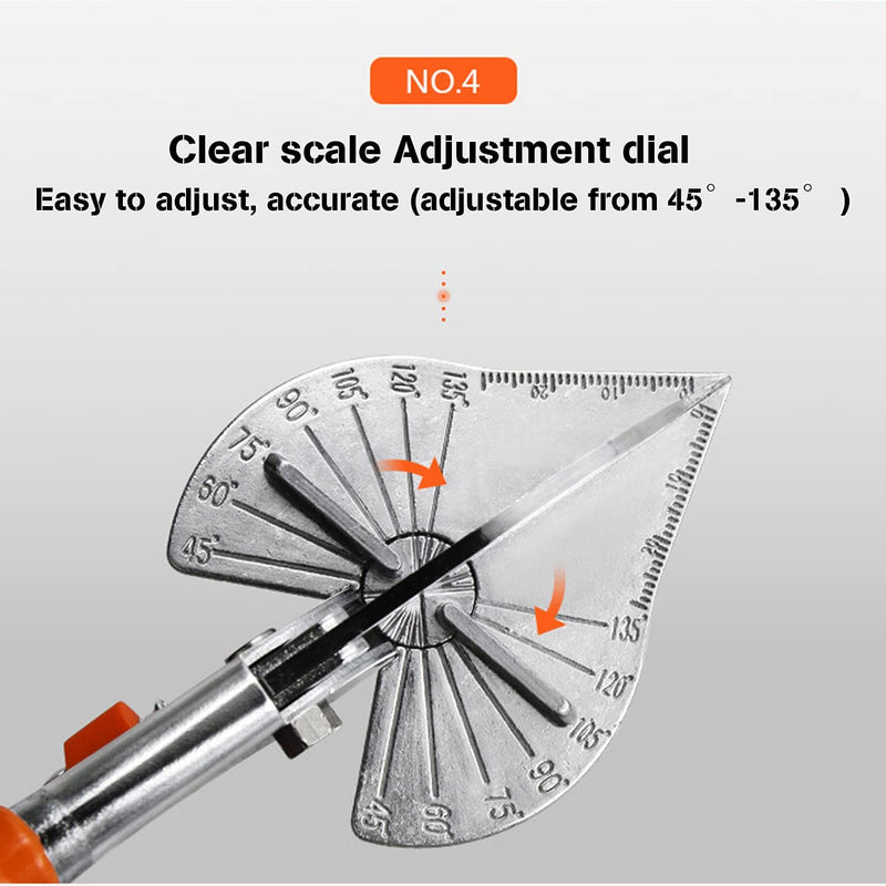  [AUSTRALIA] - CARCLOTHES Miter Snips-Professional Multi Angle Miter Shears Cutter(orange),With a Replacement Blade,Electrician Tools Miter snips,Accurately Adjusted 45 To 135 degrees,Cutting Soft Wood,Plastic,PVC