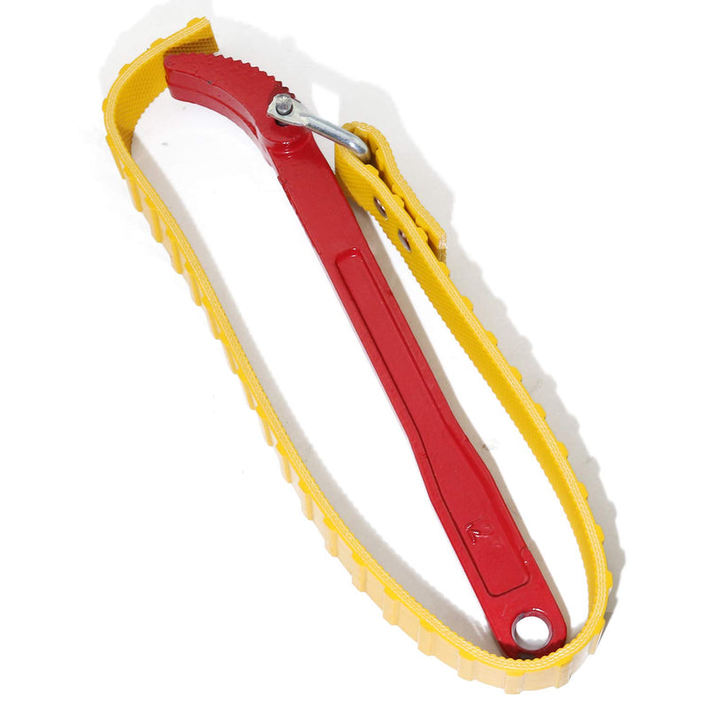  [AUSTRALIA] - Boeray Multi-Purpose Belt Strap Wrench, 23"(585mm) Capacity Adjustable Strap and 12"(300mm) Steel Handle-Yellow Yellow