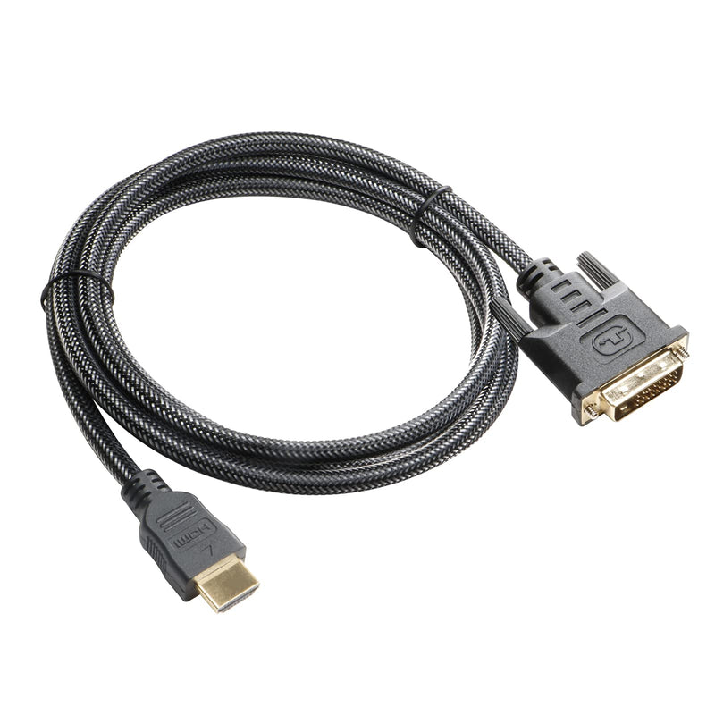  [AUSTRALIA] - DVI to HDMI Cable 10 Feet, UVOOI HDMI to DVI (DVI-D 24+1) Adapter Cable 1080P Bi-Directional Braided Cord Compatible with Raspberry Pi, Roku, Xbox One, PS5/PS4/PS3, Graphics Card 10ft Black