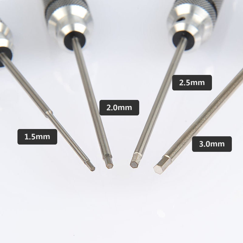  [AUSTRALIA] - OFNMY 4pcs Hex Screw Driver Tools Kit Set 1.5mm 2.0mm 2.5mm 3.0mm Metric RC Helicopter Screw driver