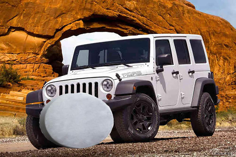  [AUSTRALIA] - Guon-Wuvl Spare Tire Cover, Universal Fit for Jeep, Trailer,RV, SUV, Truck and Many Vehicle, Wheel Diameter 22", Weatherproof Tire Protectors (White, 14 inch for Tire Φ 26"-27") White 14 inch for Tire Φ 26"-27"