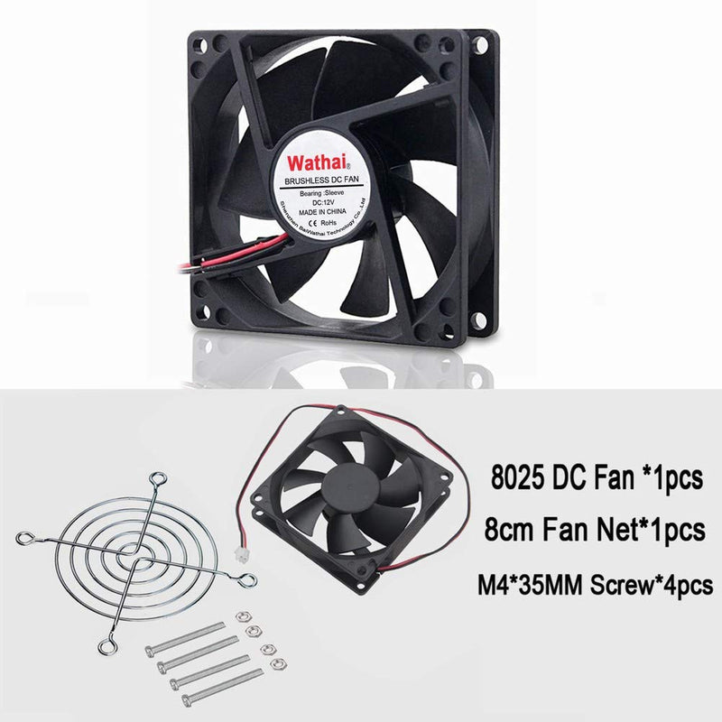  [AUSTRALIA] - Wathai 80mm x 25mm DC Brushless Cooler Cooling Fan 12V 2Pin 12V 2Pin Sleeve