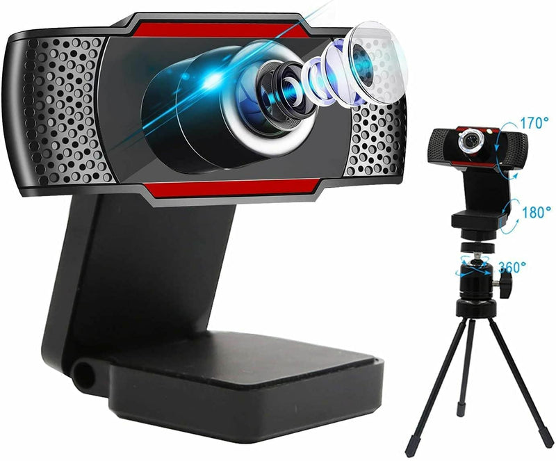  [AUSTRALIA] - OBEST 1080P Webcam with Microphone and Tripod, [Plug and Play] USB Laptop 110-Degree Widescreen Web Camera for PC Online Teaching/Business Meeting, Video, YouTube Live Stream