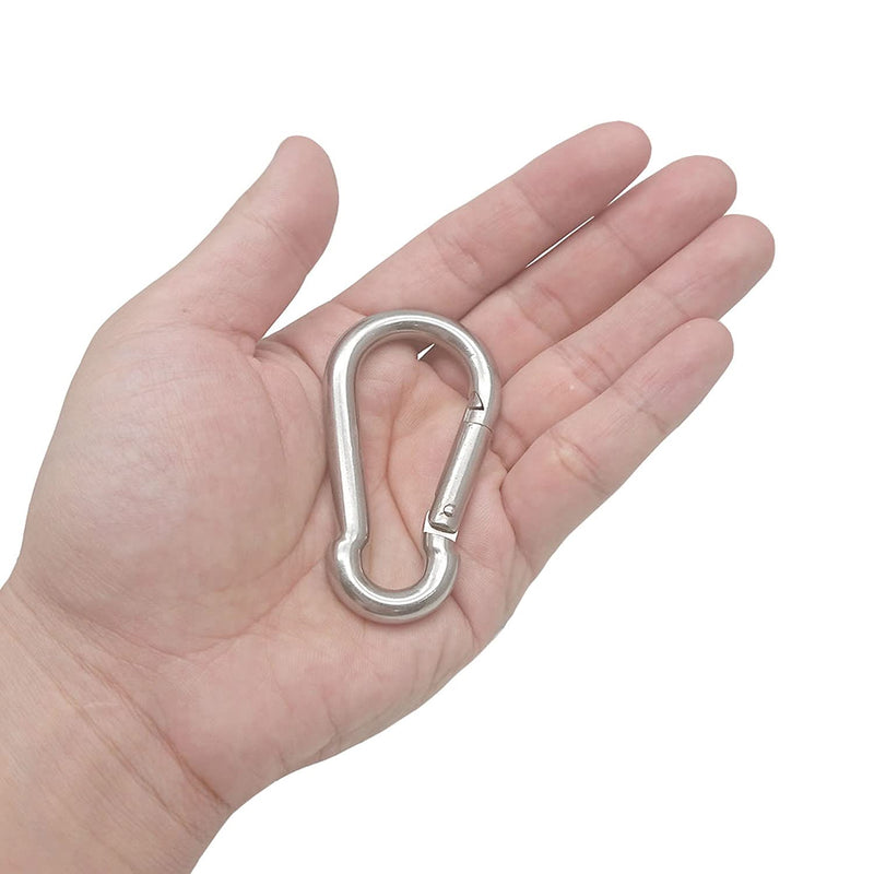  [AUSTRALIA] - 3 Inch Spring Snap Hook 304 Stainless Steel Quick Link Lock Fastner Hook for Boating and Heavy Duty Use, 265 lbs Maximum Capacity, 4 Pcs 3 Inch