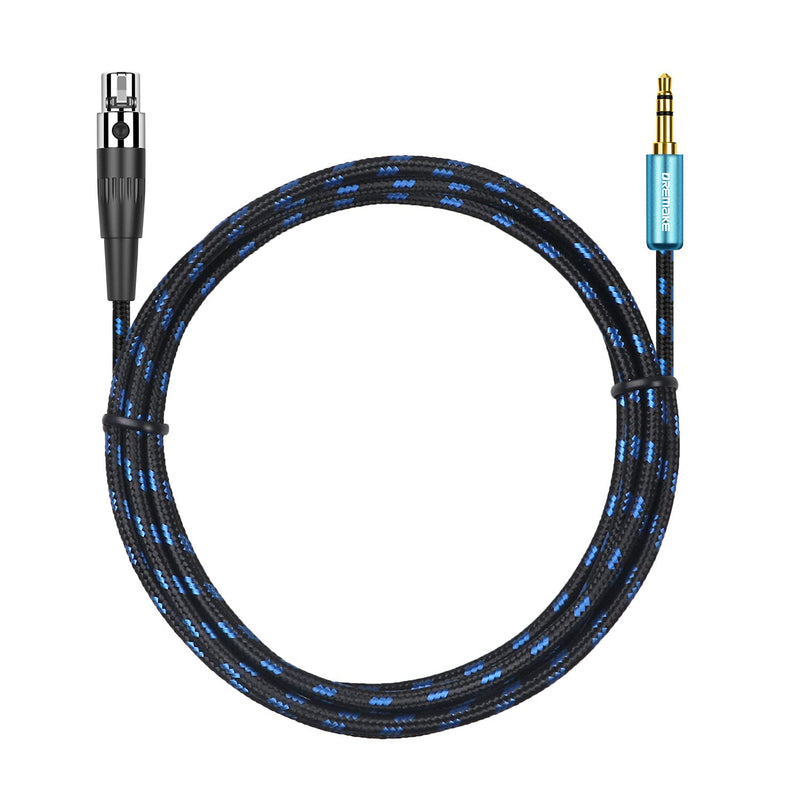  [AUSTRALIA] - DREMAKE 3.5mm 1/8‘’ TRS Aux Male to Mini XLR 3-Pin Female Audio Cable, 5FT Mini XLR to 1/8 Inch Stereo Headphone Cable for Professional Recording Studios, Live Performances, Schools - Blue Tweed 5Feet/1.5M