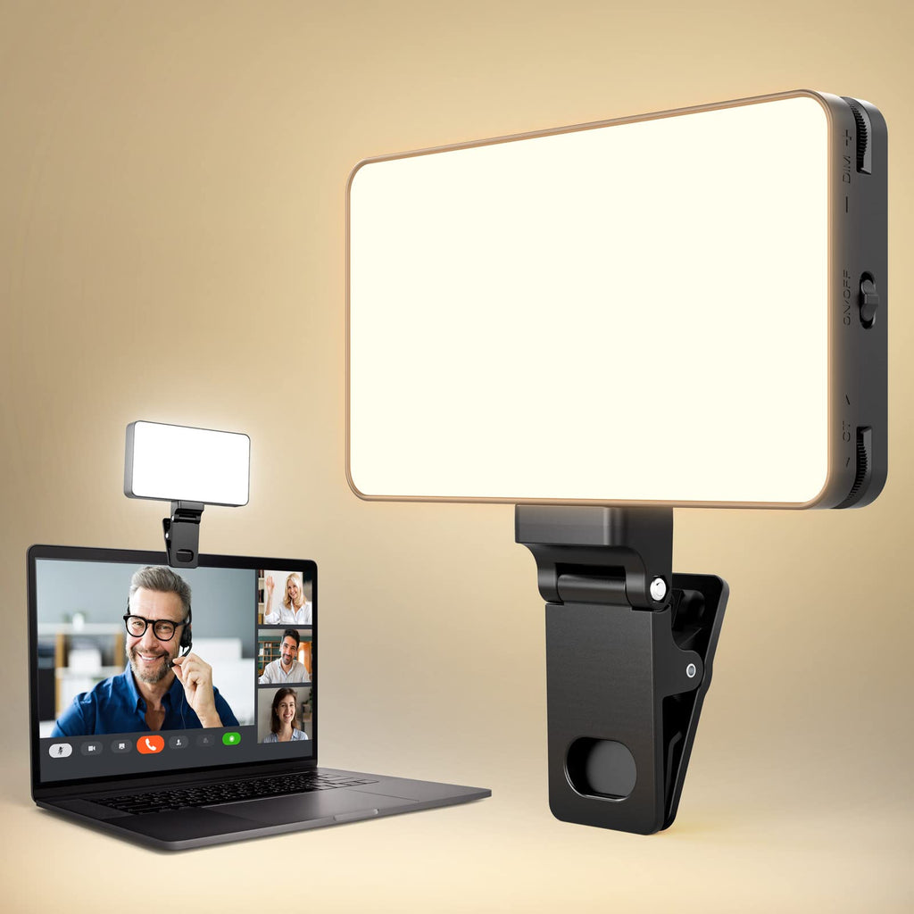  [AUSTRALIA] - Weilisi 4000mAh Video Conference Lighting,Soft Light for Video Conferencing,Zoom Light for Laptop with Clip,Stepless Dimming Computer Light for Zoom Meetings,Webcam Light with 3 Modes,Laptop Light