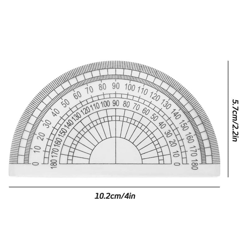  [AUSTRALIA] - Set of 4, Clear Measuring Tools, DaKuan Plastic Straight Ruler (12 Inches and 6 Inches) and Protractor 180 Degree (4 Inch and 6 Inch)