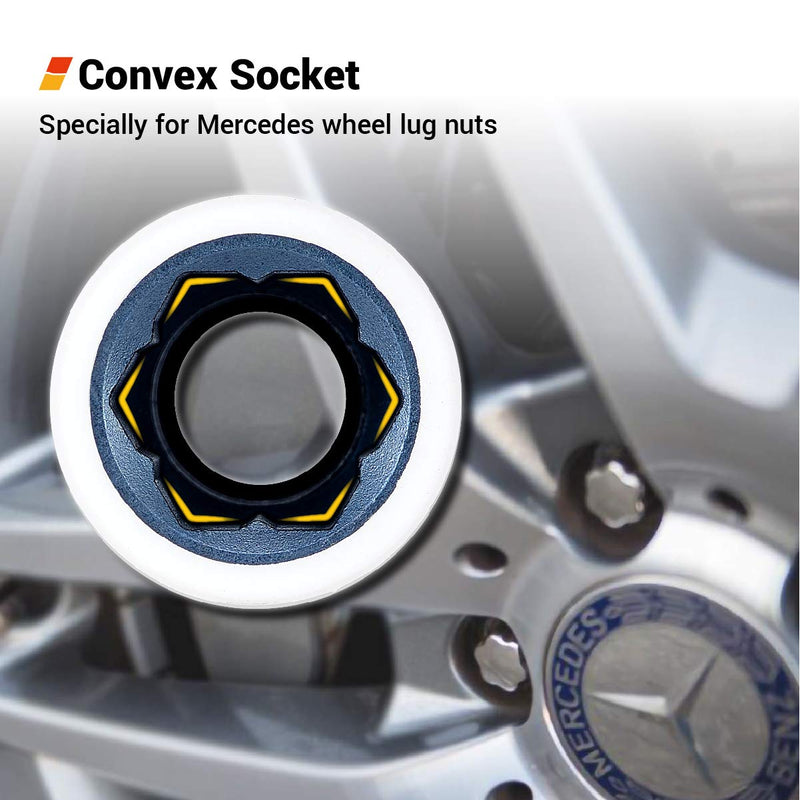 EWK Protective Lug Nut Socket for Mercedes Benz with 17mm Convex Flower Head Lug Nuts - LeoForward Australia