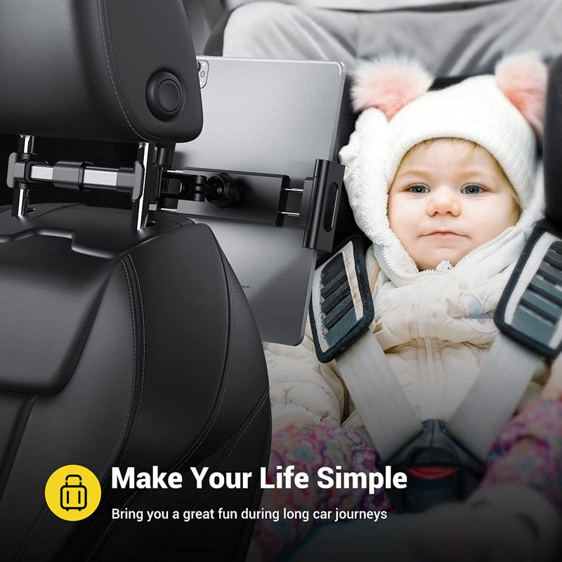  [AUSTRALIA] - Car Tablet Holder, Headrest Tablet Mount - AHK Headrest Stand Cradle Compatible with Devices Such as iPad Pro Air Mini, Galaxy Tabs, Other 4.7 -12.9" Cell Phones and Tablets