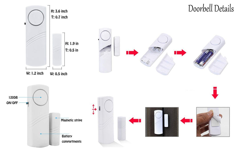  [AUSTRALIA] - Hiistar Personal Security Window & Door Alarm Bell | Wireless Sensor Door Window Burglar Alarm | Pack of 10