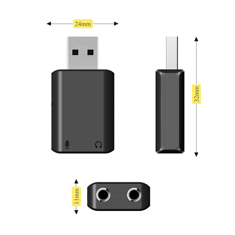  [AUSTRALIA] - Saramonic Mini USB External Sound Card, USB-A to 3.5mm Audio Mic Adapter for Windows Mac Laptop PC