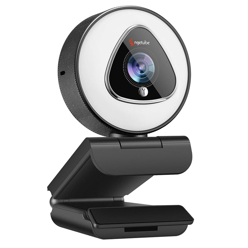  [AUSTRALIA] - Streaming Webcam with Light - 1080P HD Web Camera with Microphone, Angetube Auto Focus Stream Cam, USB Camera with Digital Zoom for Twitch Desktop | Computer | Laptop | PC | Xbox Gaming, Zoom Meeting