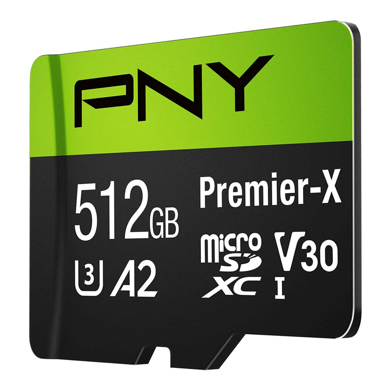  [AUSTRALIA] - PNY 512GB Premier-X Class 10 U3 V30 microSDXC Flash Memory Card & SanDisk MobileMate USB 3.0 microSD Card Reader- SDDR-B531-GN6NN Memory Card + Card Reader