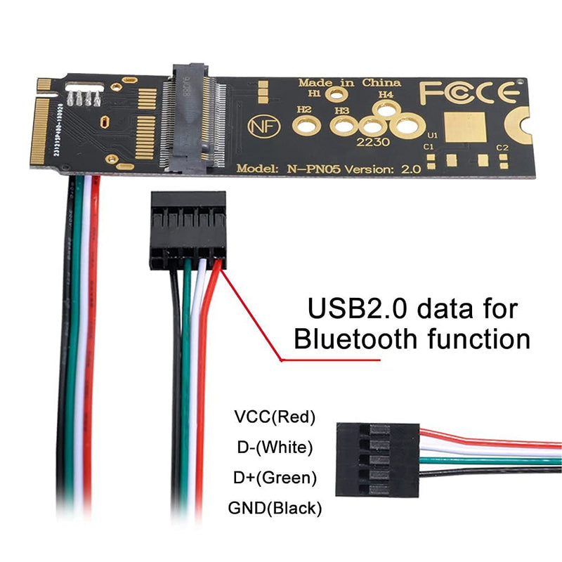  [AUSTRALIA] - Xiwai Wireless NGFF A/E-Key WiFi Card to M.2 NGFF Key-M NVME SSD Adapter for AX200 WiFi 6 Bluetooth 5.1 3165AC to NGFF