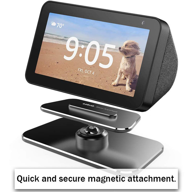  [AUSTRALIA] - ezbnb Echo Show 5 Stand, Aluminum 360 Degree Swivel Rotatable Holder for Echo Show 5 1st & 2nd, Easily Tilt Your SH0W 5 Forward or Backward to Improve Viewing Angle (1 Pack) 1