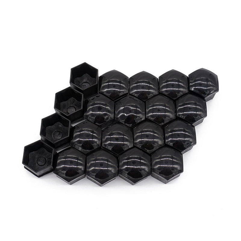 Waylin 20 Pcs New Universal 17mm Wheel Lug Nut Bolt Cover Caps +Removal Tools (Black) - LeoForward Australia