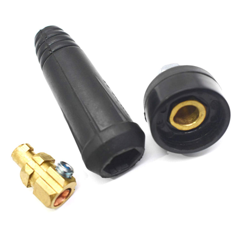  [AUSTRALIA] - DGZZI 2Pairs DKJ10-25 TIG Dinse Welding Cable Panel Connector Quick Fitting Cable Connector Plug and Socket Black for 100A, 160A, 180A, 200A, 250A Welders