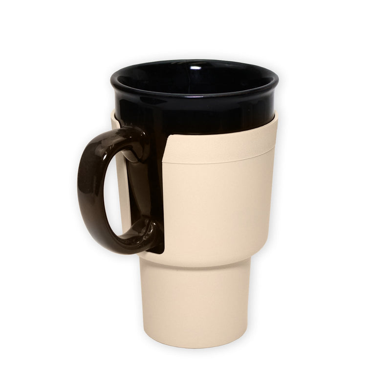  [AUSTRALIA] - Gadjit Cup Keeper Adapter Expands Car Cup Holder to Hold Mugs, Convenience Store Cups, Water + Soda Bottles with Bases up to 3.25" and Up to 8-10" High (Tan)