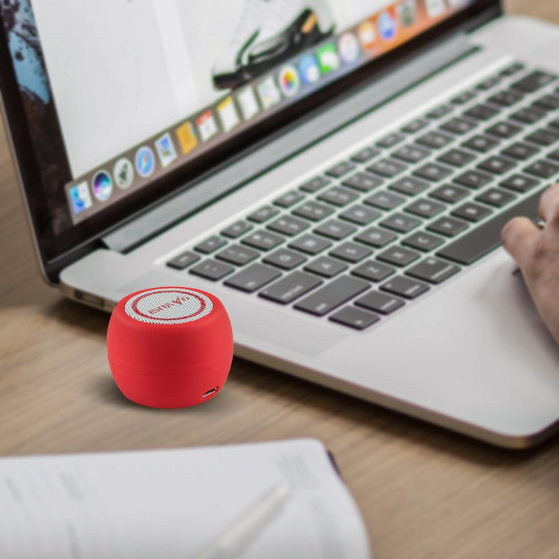  [AUSTRALIA] - Portable Mini Speaker for iPhone/iPad/iPod/Tablet, 3W Cellphone Speaker with 3.5mm Aux Input, Clear Loud Sound in Compact Golf Size Body (Passion Red)