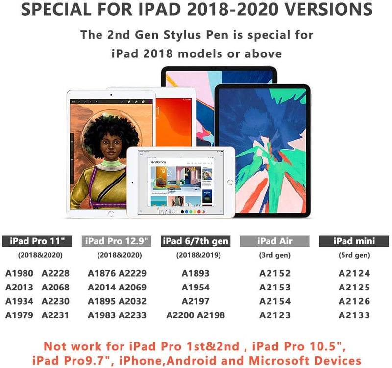 iPad Pencil, Stylus for iPad & iPad Pro (2018-2020). Palm Rejection Stylus Pen for iPad Pro (3rd Gen,11 Inch and 12.9 Inch), iPad (6/7th Gen,10.2-Inch), iPad Air (3rd Gen) and iPad Mini (5th Gen) - LeoForward Australia