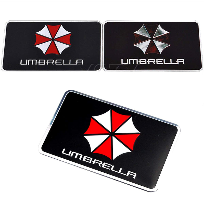  [AUSTRALIA] - YSpring Resident Evil Car Badge Decal 2.95in Dia Umbrella Corporation 3D Aluminum Alloy Circle Car Motorcycle Emblem Sticker(Style A-1 pcs) N-black-1.97in*3.15in(2pcs/Set)