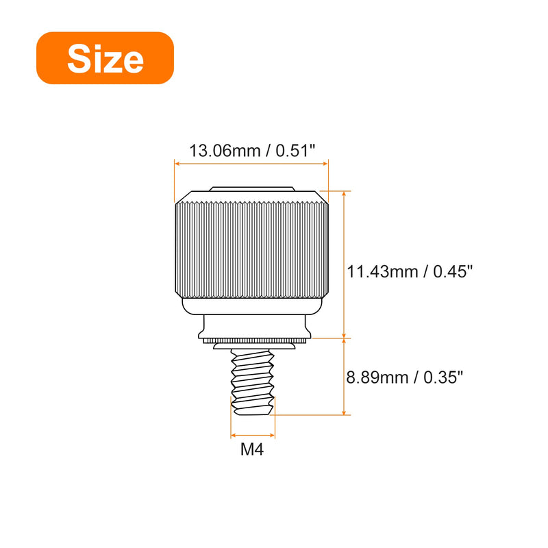  [AUSTRALIA] - uxcell 5pcs M4-0.7x8.89mm Computer Case Stainless Steel Thumbscrews, PF11 Knurled Head Spring Loaded Self-Clinching Panel Fasteners for PC Computer Case, Black 5