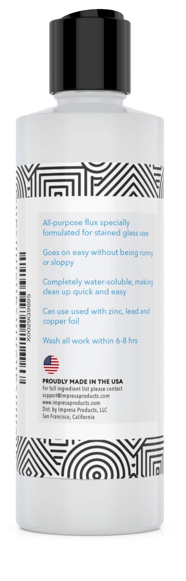  [AUSTRALIA] - 8oz Liquid Zinc Flux for Stained Glass, Soldering Work, Glass Repair and more - Easy Clean Up - Made in USA