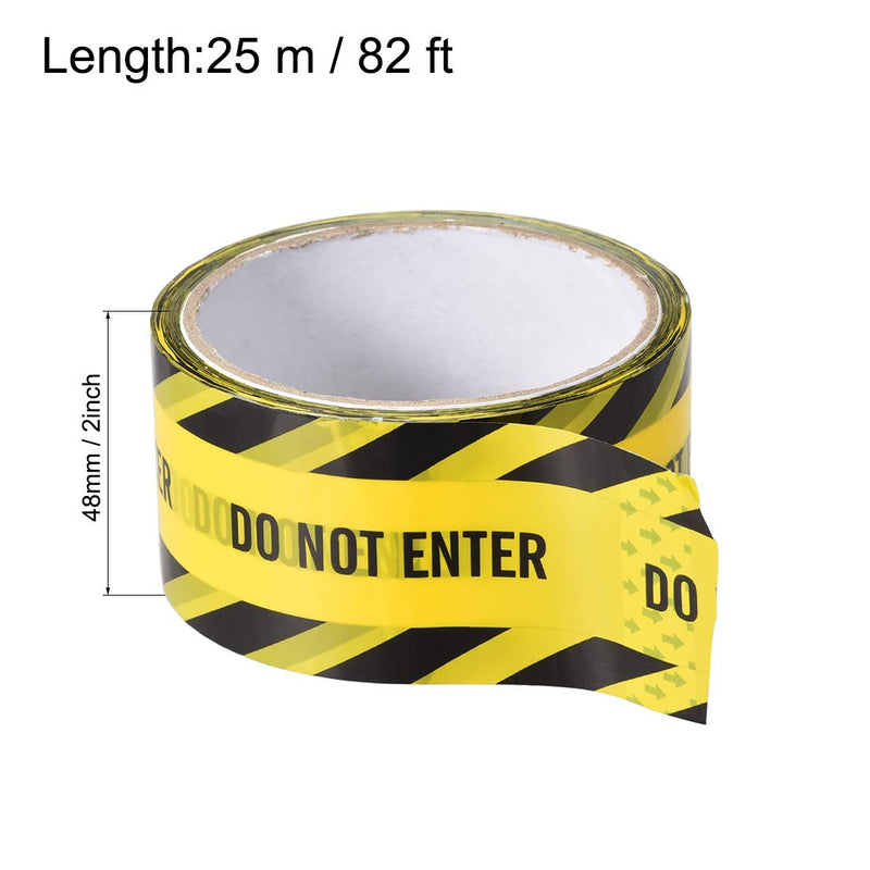  [AUSTRALIA] - uxcell Caution Warning Stripe Sticker Adhesive Tape DO NOT Enter Marking, 82 Ft x 2 Inch(LxW), Yellow Black for Workplace Wet Floor Caution 2pcs