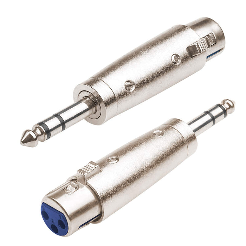  [AUSTRALIA] - AYECEHI 1/4 TRS to XLR Female Adapter, Female XLR to 1/4 Stereo Balanced Audio Connector Female XLR to 1/4" Male Gender Changer, XLR Female to 6.3mm Coupler Adapters - 2 Pack