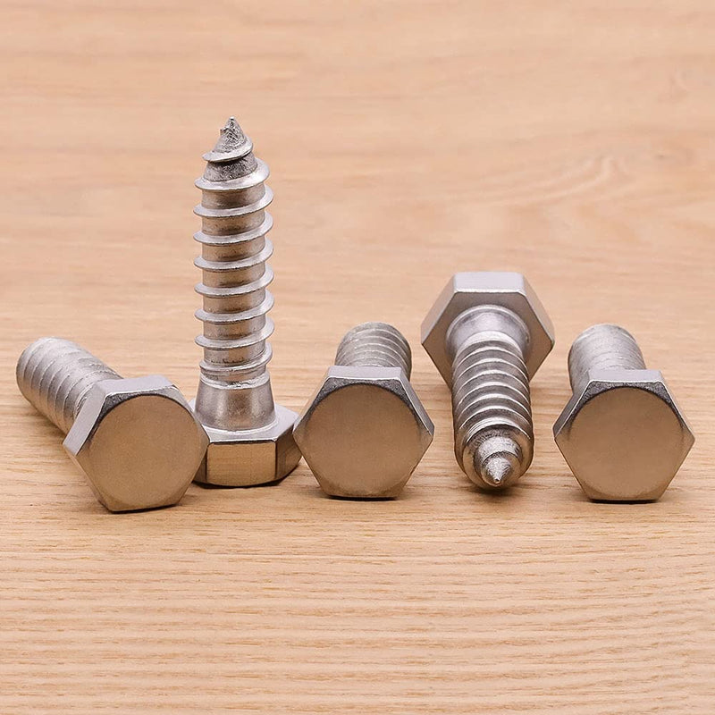  [AUSTRALIA] - 1/4" x 1-1/4" Hex Head Lag Screws Bolts, 304 Stainless Steel 18-8, Full Thread, Hexagon Head Wood Screws 25 PCS 1/4 x 1-1/4" (25 PCS)