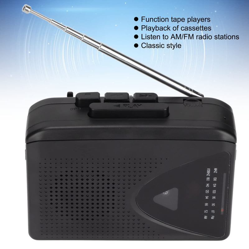  [AUSTRALIA] - Cassette Players Recorders FM AM Radio Walkman Tape Player,Portable Cassette Player Classic Style Compact Tape Recorder Multifunction Supports AM FM Radio Stereo