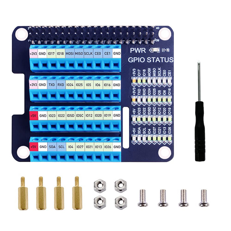  [AUSTRALIA] - Generic Raspberry Pi 4 GPIO Screw Terminal Block Breakout Module, Raspberry Pi GPIO Expansion Board Breakout for Raspberry Pi 4B3B+3B2BB+Pi ZeroPi Zero W