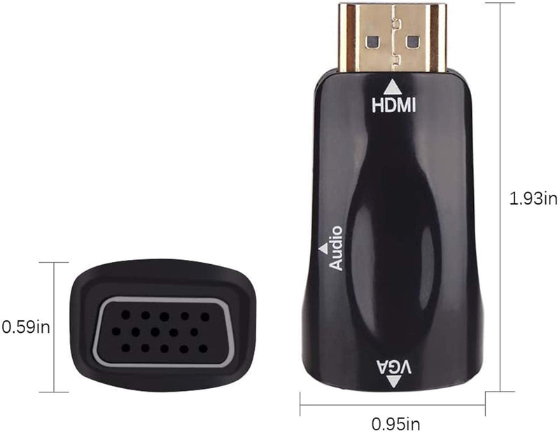  [AUSTRALIA] - HDMI to VGA, Gold-Plated HDMI to VGA Adapter, Male to Female for Computer, Desktop, Laptop, PC, Monitor, Projector, HDTV, Chromebook, Raspberry Pi, Roku, Xbox and More