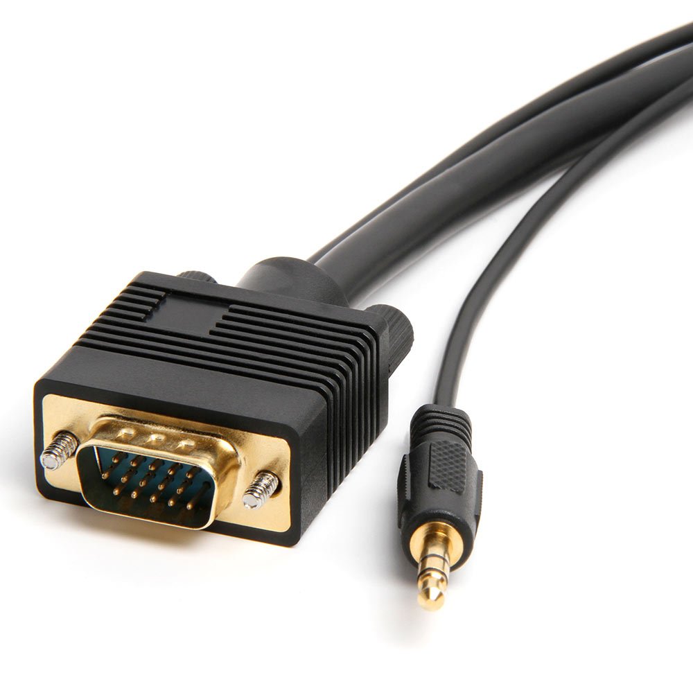  [AUSTRALIA] - Cmple - VGA SVGA Monitor Cable, Gold Plated Connectors, Support Full HD Displays HDTVs (Male-to-Male) with 3.5mm Stereo Audio - 15 Feet 15FT Black