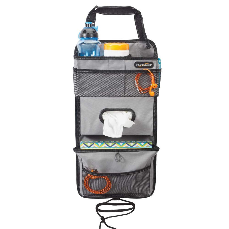  [AUSTRALIA] - High Road TissuePockets Backseat Organizer with Tissue Compartment and Cup Holder Bin (Gray) Gray