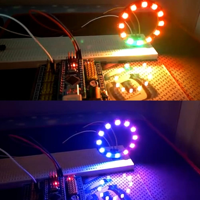 [AUSTRALIA] - Stemedu 2PCS 12 Bits 12 X WS2812B 5050 RGB LED Ring Lamp Light with Integrated Drivers for Arduino Raspberry Pi ESP8266