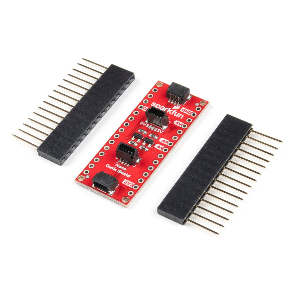  [AUSTRALIA] - SparkFun Qwiic Shield Compatible with Arduino Nano-connect the I2C bus (GND, 3.3V, SDA and SCL) to four Qwiic connectors (two horizontally and two vertically mounted)-daisy chaining-Soldering Required