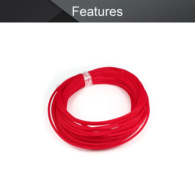  [AUSTRALIA] - Othmro 10m/32.8ft PET Expandable Braid Cable Sleeving Flexible Wire Mesh Sleeve Red 3mm*10m