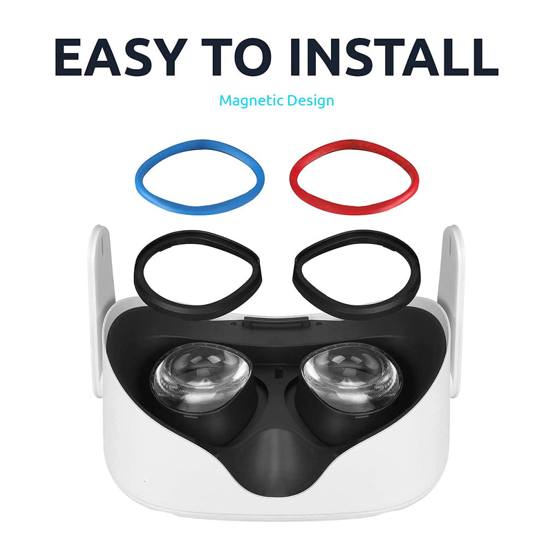  [AUSTRALIA] - Olixar Lens Protectors for Oculus Quest 2 VR Headset - Prevent your Glasses from Scratching your Oculus Quest 2 Lenses - 3 Sizes Included, Use your Favourite Pair - Red & Blue