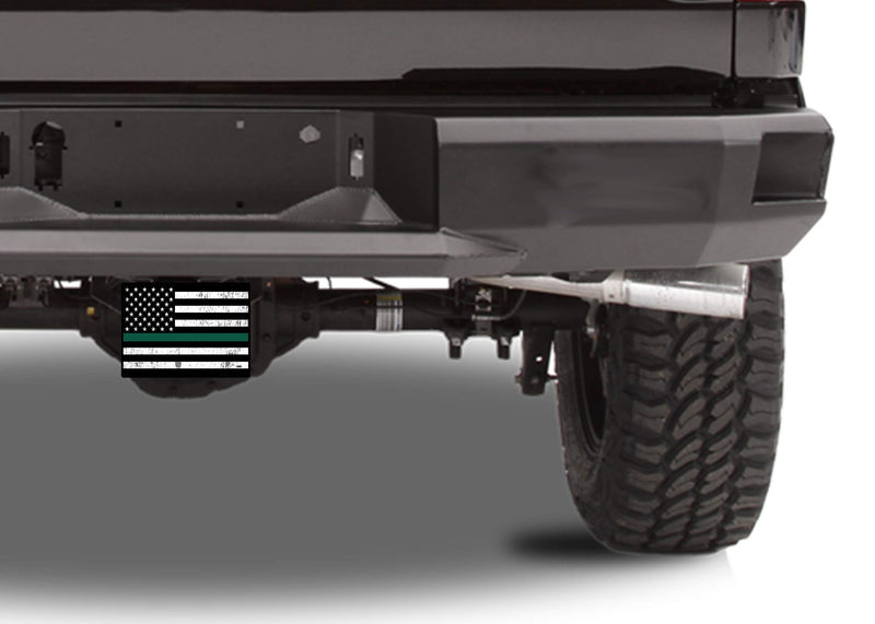  [AUSTRALIA] - Rogue River Tactical Tattered Thin Green Line Flag Trailer Hitch Cover Plug US Federal Law Enforcement Officers and Military Veterans Border Patrol Game Warden and Park Ranger
