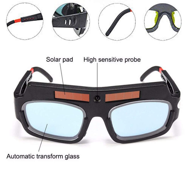  [AUSTRALIA] - Solar Auto Darkening Welding Goggle Helmet Mask Safety Welding Glasses,Anti-Flog Anti-Glare Protective Goggles (2)