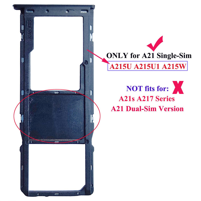  [AUSTRALIA] - Ubrokeifixit Galaxy A21 A215U Micro SD Card Tray,Single Sim Card Tray Slot Holder Replacement for Samsung Galaxy A21 A215U A215U1 A215W 6.5" 2020 (A215U-Black) A215U-Black