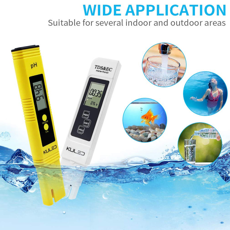 KULED PH Meter, TDS meter, Water Quality Test Meter, 3 in 1 High Accuracy Water Quality Tester, for Hydroponics, Aquariums, Drinking Water, RO System, Fishpond and Swimming Pool - LeoForward Australia