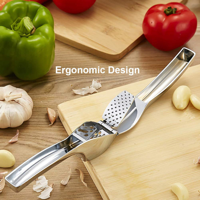  [AUSTRALIA] - Garlic Press Crusher and Mincer with Sturdy Construction - Professional Food Grade, Rust proof, Easy Squeeze and Clean, Dishwasher Safe, By Venoya