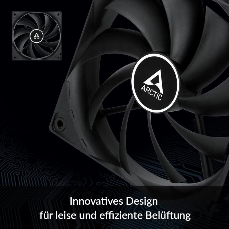  [AUSTRALIA] - ARCTIC F12 (5 pieces) - PC fan, 120 mm standard case fan, quiet fan, case fan with standard housing, push or pull configuration possible, 1350 rpm - black 5 pieces