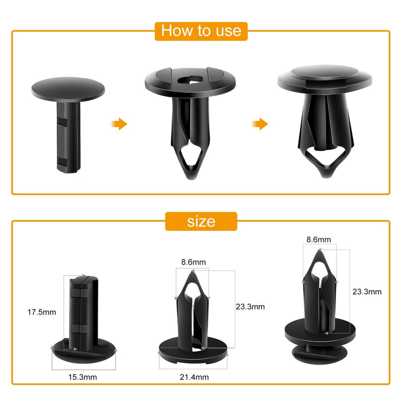  [AUSTRALIA] - GOOACC GRC-18 100PCS 7mm 8mm 10mm Nylon Push Expansion Screws Replacement Kit,Bumper Fastener Rivet Clips GM 21030249 Ford N807389S