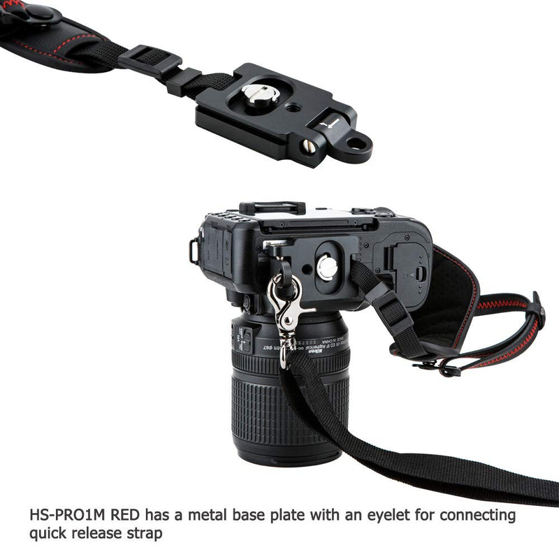  [AUSTRALIA] - JJC Deluxe DSLR Camera Hand Strap with Quick Release Plate for Nikon D850 D750 D780 D500 D7500 D7200 D3500 D3400 D5600 D5500 D5300 D5200 D3300 D3200 D7100 D810 D800 D600 D610 D5 D4s D4 D3s & More DSLR Red Thread